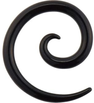 PIERCINGLINE Acryl Dehnspirale | SCHWARZ | Piercing Ohr Expander | Größenauswahl