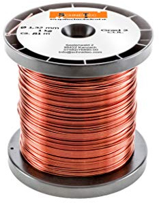 Kupferlackdraht W210 Ø 1,32 mm 1 kg, ca. 80m - CU Lackdraht Grad 2 CUL Kupferdraht Gewicht 1 Kilogramm Durchmesser 1,32 Millimeter Wickeldraht Kupfer Draht nach IEC 60317-13