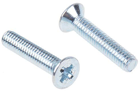 RS PRO Senkkopf Pozidriv Schrauben verzinkt, M4 x 20mm Stahl, Packung a 100 Stück