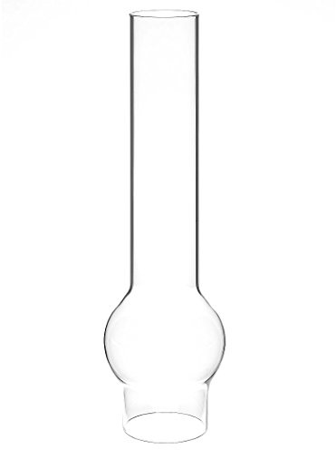 Delite Glaszylinder Matador 15''' transparent, unterer Durchmesser außen 52,5 mm, innen 49,6 mm, oberer Durchmesser außen 42 mm, Höhe 260 mm, Bauchdurchmesser 73 mm, für Petroleumlampen