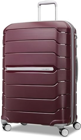 Samsonite Freeform Hardside erweiterbar mit Doppel-Spinner-Rädern, Merlot, Checked-Medium 24-Inch, Freeform Hardside erweiterbar mit Doppelspinnerrollen