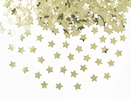 Cavore Stern Konfetti Gold metallic, 1,4cm, 30g, 1500 Stück – Streudeko Gold für Weihnachten, Geburtstag, Hochzeit, Jubiläum, Kindergeburtstag, Silvester