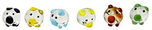 EDERER 6 durchsichtige Glücksschweinchen aus Glas - Größe 1,5 cm- Glücksbringer für Silvester, Geburtstag, Hochzeit, Give-Away, Tischdeko - - Wien-Austria 513 (1,5 cm)