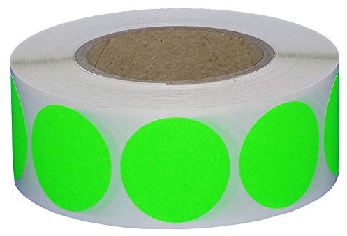 Markierungspunkte Klebepunkte auf Rolle/Durchmesser 40 mm / 1.000 Stück (Leuchtgrün)