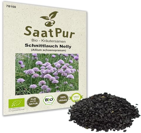 Bio Kräuter Samen Schnittlauch Nelly Saatgut Schnittlauchsamen Küchenkraut Gewürzkraut für ca.100Pfl.