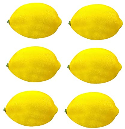 LICHENGTAI Künstliche Zitrone, Künstliche Obst, Dekoration für Haus, Küche, Party, Dekoration, Lebensechte Simulation Gelbe Zitrone, Früchte Obst Party Festival Dekoration, 12 Stück