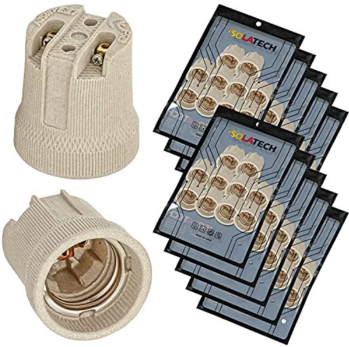 ISOLATECH 100pcs Douille E27 En Céramique Max.250V/4A Pour LED