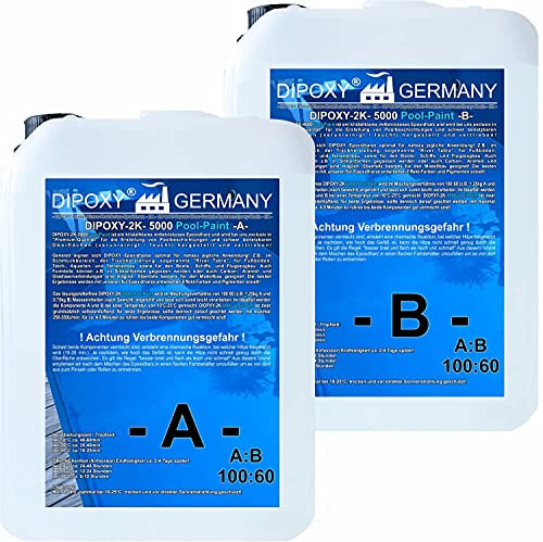 Dipoxy 2K-5000 Epoxidharz Pool Paint 12,0kg (A 7,5kg +B 4,5kg)+0,6kg Hellelfenbein 1015