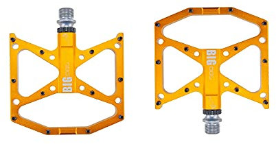 LIANYG Fahrradpedale Ultralight Flat Foot Mountain Bike Pedale MTB CNC Aluminiumlegierung versiegelt 3 Lager Anti Slip Fahrradpedale Fahrradteile 772 (Color : Gold)