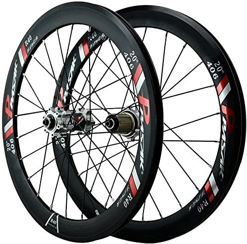 SJHFG Wheelset 20in (406) / 22in (451) Fahrradfront- und Hinterradsatz, schnelle Freigabe Doppelwandige Lichtlegierung Felgen 24h Scheibenbremse for 7-12 Geschwindigkeit Road Wheel