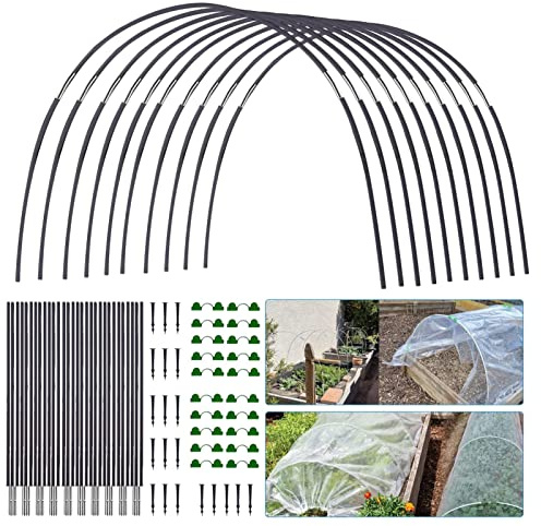 Gewächshausreifen | Garden Hoops Wachstumstunnel für Hochbeete - Gewächshaus-Reifen für Reihenabdeckung, Fiberglas-Wachstumstunnel, Gartenhausrahmen für Hof