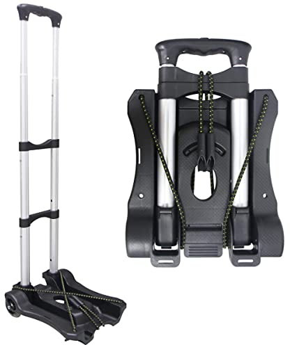 Carretilla de Mano Portátil Plegable Carro Ligero Equipaje Oficina Hogar con Cuerda de Gancho Elástica