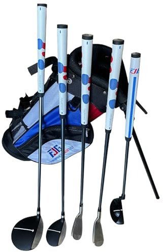 Fingerprints Junior Golf Club Set - Perfect for Junior Golfers - Left-Handed & Right-Handed Options - Complete Set in Multiple Sizes with Driver, Hybrid, 7i, PW, Putter & Stylish Stand Bag