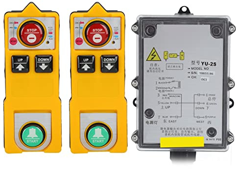 Palan Industriel Cran TéLéCommande Sans Fil ÉTanche ÉLectrique Ascenseur Palan Radi Transmetteur RéCepteur pour Pont Grues 328.1ft (CA 220V)