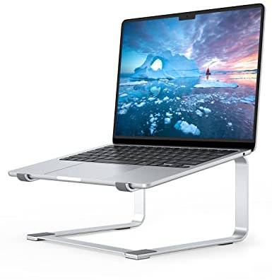 SOUNDANCE Laptop Stand for Desk, Metal Riser, Fits 12-17.3 Inch, Silver | Ergonomic 6-Inch Elevation, Heavy-Duty Stability, Extra Storage Underneath, Easy Set Up