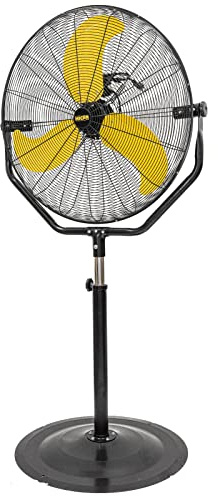 HiCFM 30 inch Tilting Pedestal Fan, 3-Speed 7600 CFM High Velocity Stand Up Fan with 1/3 Powerful Motor for Commercial Industrial Warehouse Gym Garage - UL Safety Listed