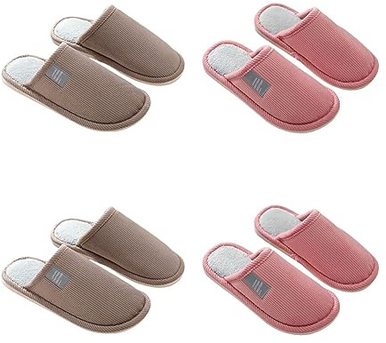 Teceyfeet 4 Paia Pantofole Donna Invernali Ciabatte Ospiti Lavabili Pantofola Comoda Ciabatte Pelose Calde Casual da per Unisex Slipper Pantofole per Ospiti