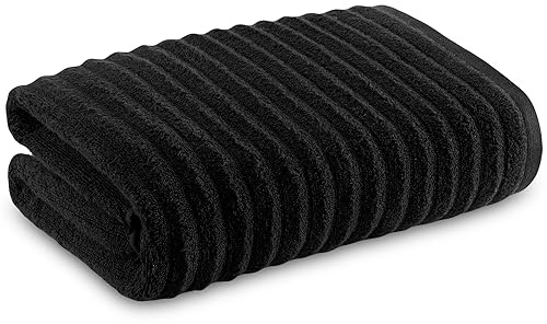 Towelogy Bamboo Extra Large Bath Towels (90x140cm, 1 Pack) - Highly Absorbent & Fast Drying Bath Sheets OEKO-TEX CERTIFIED (Black, 1)