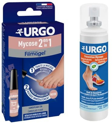 Urgo - Lot Mycose des Ongles - Urgo Mycose 2en1 + Urgo Spray Prévention Mycose Pieds et Chaussures