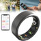 Smart Ring Health Tracker für Frauen und Männer, mit Bluetooth 5.1, Herzfrequenzmesser, HRV, Blutsauerstoffsättigung, Körpertemperatur, Schlaf, Sportübung, Kompatibel mit IOS und Android,Black-#7
