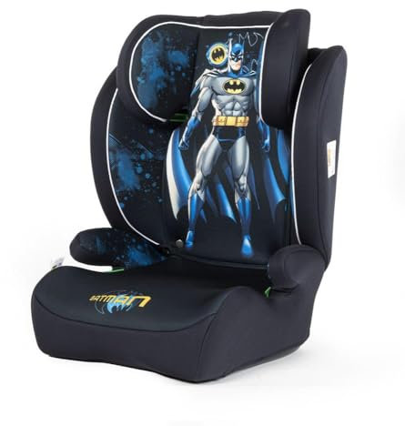 Tataway Dc Comics Batman i-Size, Seggiolino auto bambini 15-36 kg (3,5-12 anni), 100-150 cm, Gruppo 2/3, si installa con cintura a 3 punti, blu e nero