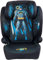 Tataway Asiento infantil de seguridad para coche de Batman de DC Comics con altura de 100 a 150 cm y gráficos del superhéroe Batman sobre fondo negro y azul.