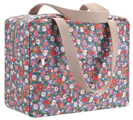 IGNPION Large Travel Toiletry Bag Full Size Travel Wash Bag with Front Pocket Women Large Portable Toiletries Cosmetic Storage Organiser for Swimming, Gym, Trip (Floral Purple)