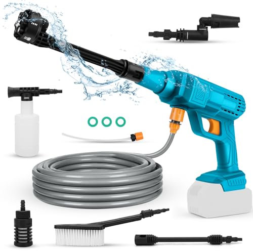 WingFly Idropulitrice a Batteria Compatibile con Makita 18 V, Idropulitrici Professionale con Accessori Per Pulizie Esterni Giardino Auto(Batteria non Inclusi)