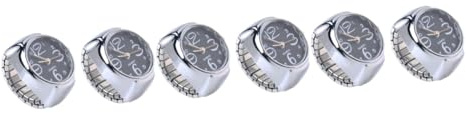 SAFIGLE 6stücke Kreative Ringuhren Für Und wasserdichte Quarzuhren Mit Mini Zeitdisplay Modisches Accessoire Schwarz Für Stilvolle Looks