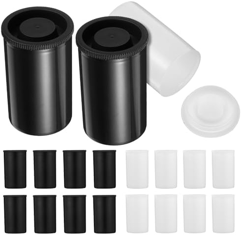 KONTONTY 20 Pezzi Contenitori per Pellicola 35mm in Plastica Pe Coperchio, Custodia Rullini Piccoli per Conservare Pellicole Fotografiche e Accessori da Viaggio