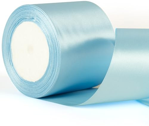 75 mm breites hellblaues Band, 3 Zoll dickes hellblaues Band zum Verpacken von Geschenken, Blumensträußen, Bastelarbeiten, Schleifen für Hochzeitsautos, dekorative Geschenkverpackungen