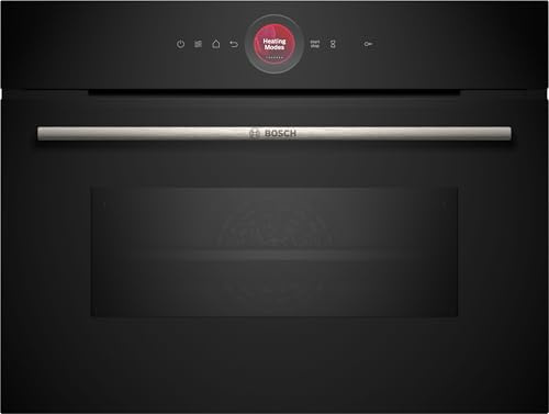 Bosch CMG7241B2 Kompakt-Backofen Kombi mit Einbau-Mikrowelle, HomeConnect, AirFry: Luftfrittieren direkt von zu Hause, TFT-Touch-Display, schwarz, 60 x 45 cm