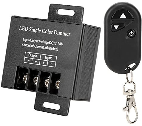 Akozon Regulador de Intensidad Inalámbrico RF de 3 Teclas, Control Remoto de Alta Potencia, Compatible con CC 12 V-24 V, Ideal para Iluminación LED, Ideal para Uso en el Hogar y