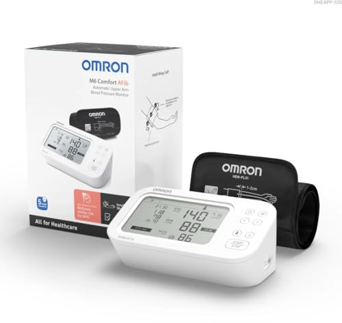 Omron M6 Comfort Tensiomètre avec détection AFib – Brassard automatique, précis cliniquement, facile à utiliser, pour la surveillance à domicile
