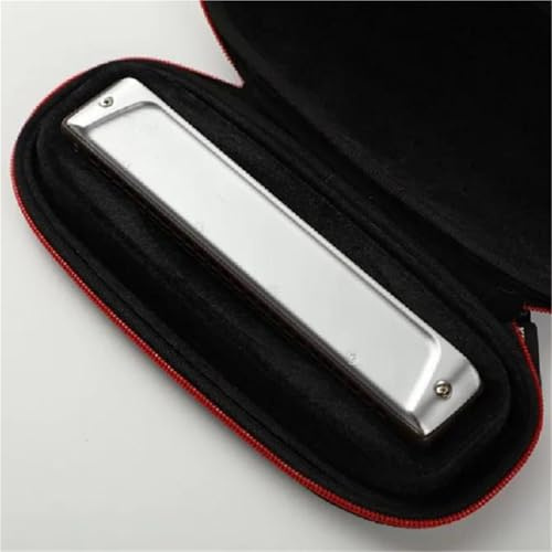 Professional Mundharmonika Edelstahl Abdeckung Professinal Tremolo Mundharmonika 24 Loch Phosphor Bronze Reed(D Tone)