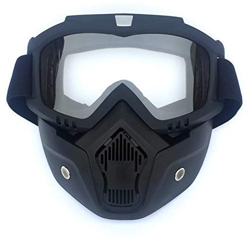 TUOYDJA Lunette De Ski,Masque De Ski Verres de Pots de Moto détachables Verres Filtre Bouche Parfaite Visage Ouvert Moto Demi-Casque Vintage Casques Vintage Goggle(Detachable Goggle 8)