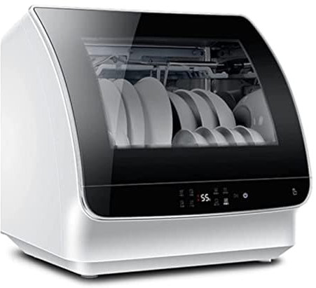 Automatic Mini Dishwasher with Built-in Water Tank - Portable, Easy-to-Install Table Top Dishwasher with Drying Modes and 5 Programmes