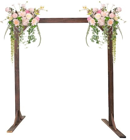 Arche de Mariage en Bois Carrée de DECAKE, 2,2 m, pour Cérémonie, Anniversaire, Mariage, Baby Shower, Banquet, Demande en Mariage, Décoration de Jardin