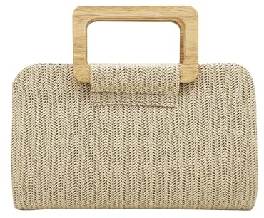 CORIOS Dam Straw Aftonväska Flätad Kopplingsväska Liten Kedjeväska Bröllop Elegant Lyxig Brudväska Axelväska för Ceremoni Cocktail Balfest, Guld, L, Retro