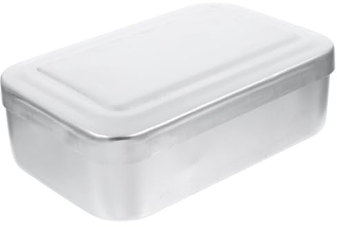 VALICLUD Caja Bento de Metal Rectangular Gruesa de Aluminio Plata