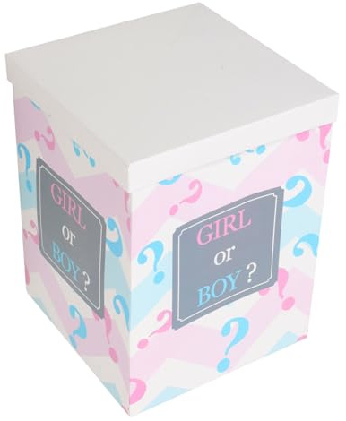 Gatuida Scatola Decorativa in Carta per Palloncini Shower Box Gender Reveal Boy Girl Contenitore Multiuso per Palloncini Colorati e Luci per Foto e Feste
