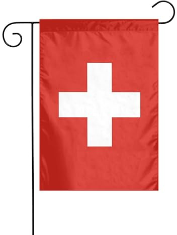 Wzywhj Bandiera svizzera con stampe estive da giardino, decorazione su entrambi i lati, 30,5 x 45,7 cm