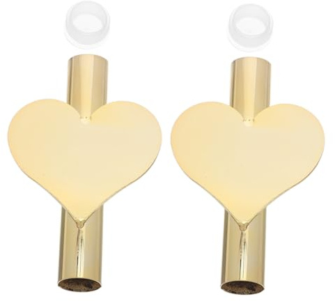 VILLCASE Vaso da Fiori in Ferro Oro a Forma di Cuore 2 Pezzi, Porta Tubi da Parete Adesivo Facile Installazione, Stile Minimalista per Piccoli Appartamenti e Soggiorno