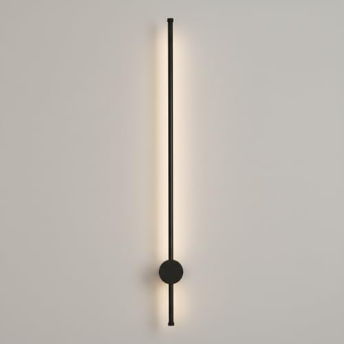 maolo Applique LED Orientabile 360° 12W da Parete Moderna | Luce CCT 3000K 4000K 6500K | Design Lineare Minimal | IP20 Interni Soggiorno Corridoio Camera Bianco/Nero (Nero)