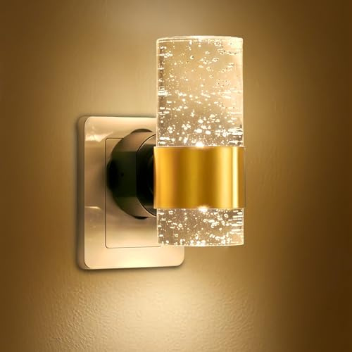 LED Night Light Plug in Wall Acrylic Night Light Dusk Dawn Sensor Adjustable Brightness 0-100LM 3000K Warm White Xmas Gift Nightlight Kids Modern Decoration for Bedroom Hallway Kitchen Stair Bathroom