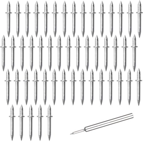 Double Headed Skirting Nails, 50PCS Invisible Seamless Double Headed Nails, Carbon Steel Baseboard Tacks with Specific Sleeve Tool