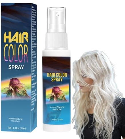 White Hair Spray, 30ml Temporary Hair Dye Spray, Colour Sprays, Colour Hairspray - Wash Out Hair Dye for Parties, Festivals, Halloween & Cosplay, Men Women