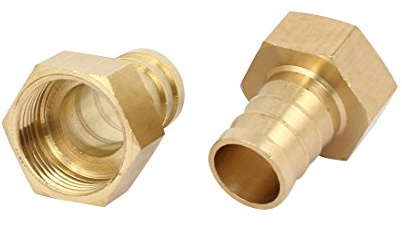 Sourcingmap 3/4BSP Female Thread 19mm Hose Barb Brass Tubing Coupler Connector Fitting 2pcs