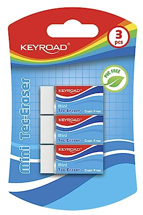 KEYROAD Universal-Radiergummi/Für Bleistift und Buntstift/3 Stück/Weiß