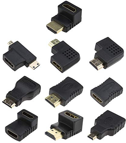 Be In Your Mind HDMI-Adapter-Set, HDMI auf Mini-HDMI/Micro-HDMI-Buchse, vergoldet, 10 Stück